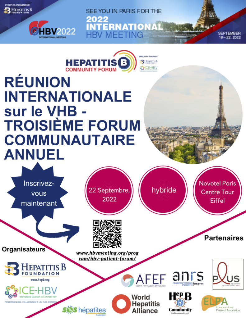 FORUM COMMUNAUTAIRE SUR L'HÉPATITE B : 22/09/22, Format Hybride à Paris ...